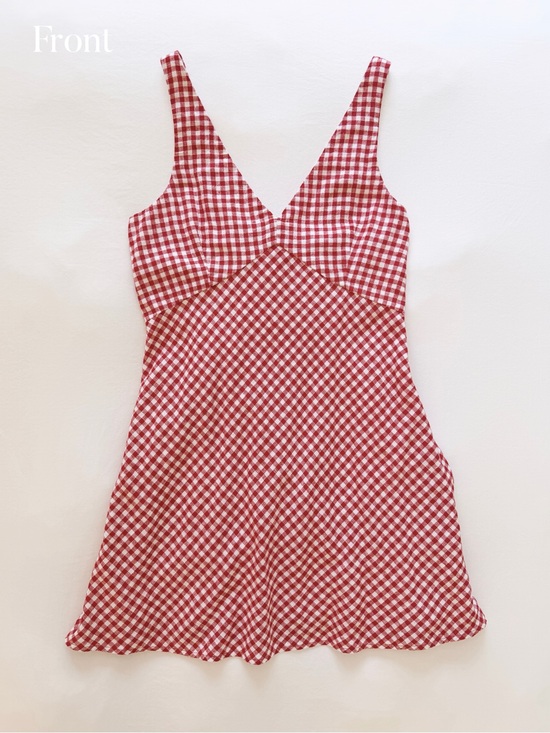 Abercrombie & Fitch Dresses & Skirts - SOLD Abercrombie Red Gingham Linen Mini Dress